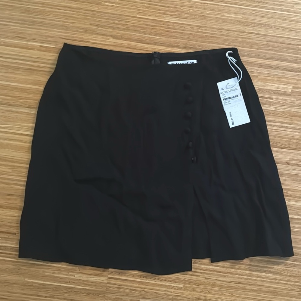 NWT Reformation black mini skirt